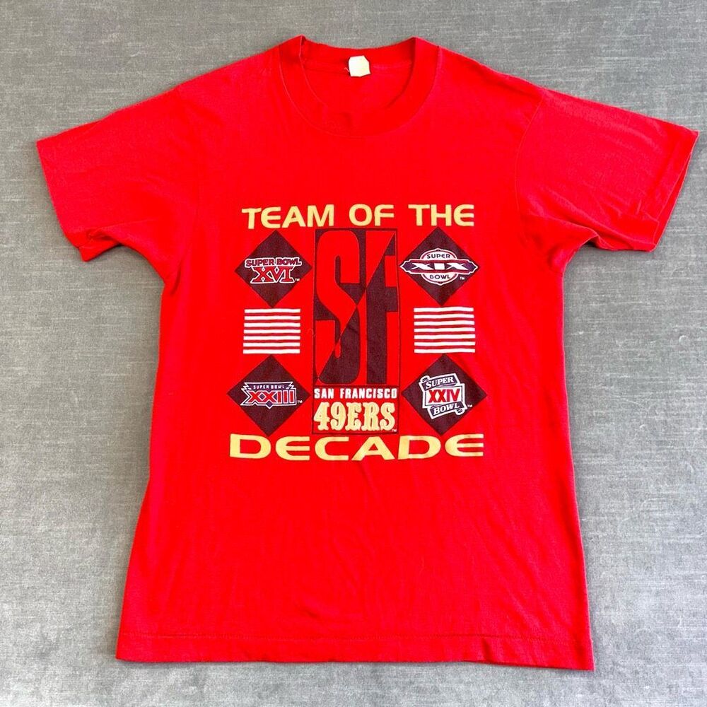 SAN FRANCISCO 49ERS T-Shirt Medium VTG Team of the Decade Tee Rare NFL USA